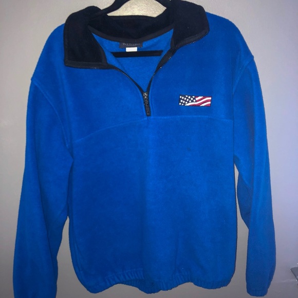Blue Fleece Van Heusen Quarter Zip - Picture 2 of 3